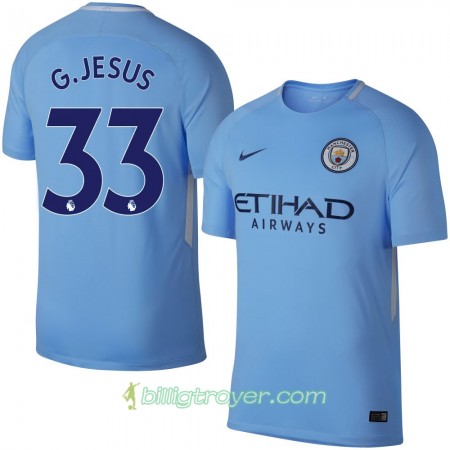 Billige Fotballdrakter Manchester City G. Jesus Hjemmedraktsett 2017/18 Kortermet
