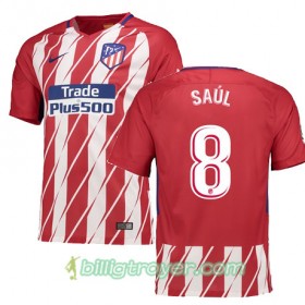 Billige Fotballdrakter Atlético Madrid SAUL 8 Hjemmedraktsett 2017/18 Kortermet