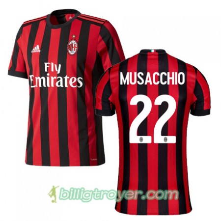 Billige Fotballdrakter AC Milan MUSACCHIO 22 Hjemmedraktsett 2017/18 Kortermet
