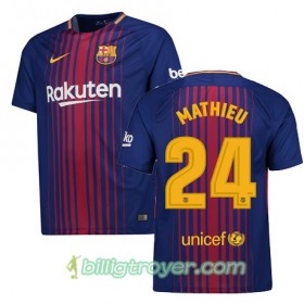Billige Fotballdrakter FC Barcelona MATHIEU 24 Hjemmedraktsett 2017/18 Kortermet