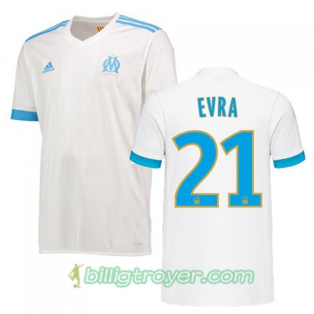 Billige Fotballdrakter Olympique de Marseille Patrice Evra 21 Hjemmedraktsett 2017/18 Kortermet