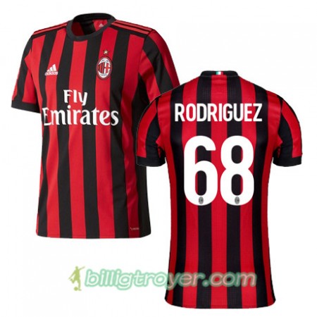Billige Fotballdrakter AC Milan RODRIGUEZ 68 Hjemmedraktsett 2017/18 Kortermet