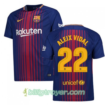 Billige Fotballdrakter FC Barcelona Aleix Vidal 22 Hjemmedraktsett 2017/18 Kortermet