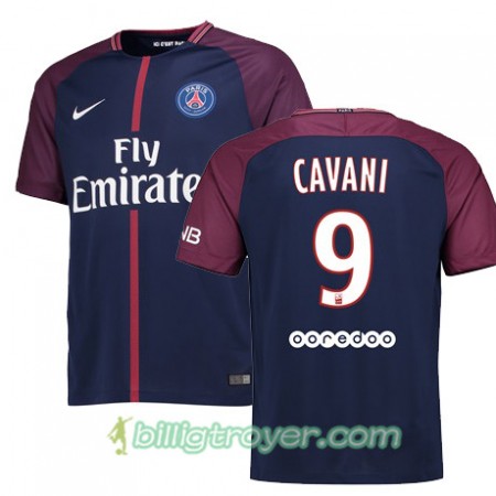Billige Fotballdrakter Paris SG EDINSON CAVANI 9 Hjemmedraktsett 2017/18 Kortermet