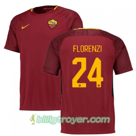 Billige Fotballdrakter AS Roma FLORENZI 24 Hjemmedraktsett 2017/18 Kortermet