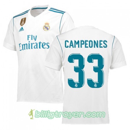 Billige Fotballdrakter Real Madrid Campeones 33 Hjemmedraktsett 2017/18 Kortermet