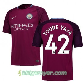 Billige Fotballdrakter Manchester City TOURE YAYA 42 Bortedraktsett 2017/18 Kortermet