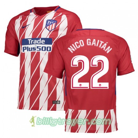 Billige Fotballdrakter Atlético Madrid NICO GAITAN 22 Hjemmedraktsett 2017/18 Kortermet
