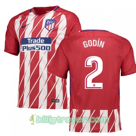 Billige Fotballdrakter Atlético Madrid GODIN 2 Hjemmedraktsett 2017/18 Kortermet