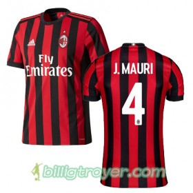 Billige Fotballdrakter AC Milan J MAURI 4 Hjemmedraktsett 2017/18 Kortermet
