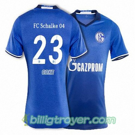 Billige Fotballdrakter FC Schalke 04 COKE 23 Hjemmedraktsett 2017/18 Kortermet