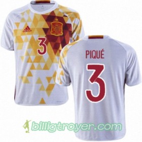Billige Fotballdrakter Spania GERARD PIQUE Bortedraktsett Euro 2016