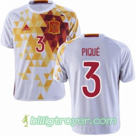 Billige Fotballdrakter Spania GERARD PIQUE Bortedraktsett Euro 2016
