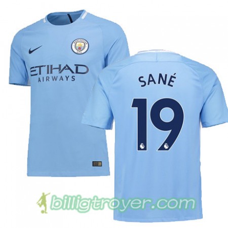 Billige Fotballdrakter Manchester City SANE 19 Hjemmedraktsett 2017/18 Kortermet