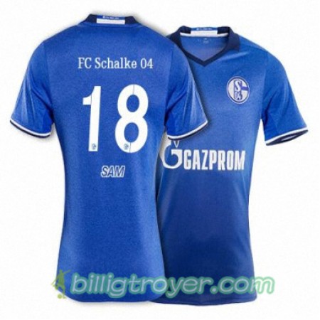 Billige Fotballdrakter FC Schalke 04 SAM 18 Hjemmedraktsett 2017/18 Kortermet