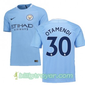 Billige Fotballdrakter Manchester City OTAMENDI 30 Hjemmedraktsett 2017/18 Kortermet
