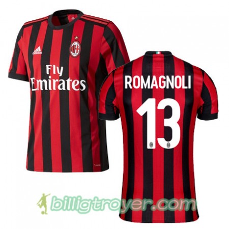 Billige Fotballdrakter AC Milan AS RomaGNOLI 13 Hjemmedraktsett 2017/18 Kortermet