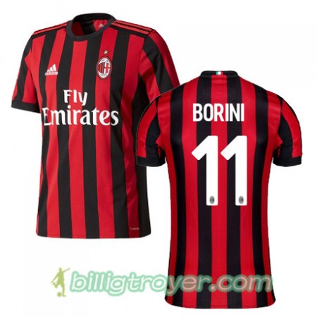 Billige Fotballdrakter AC Milan BORINI 11 Hjemmedraktsett 2017/18 Kortermet