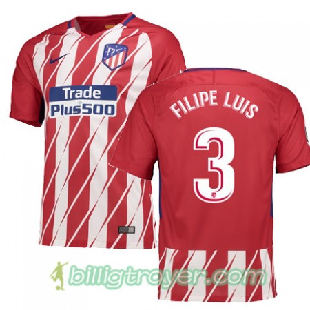 Billige Fotballdrakter Atlético Madrid FILIPE LUIS 3 Hjemmedraktsett 2017/18 Kortermet
