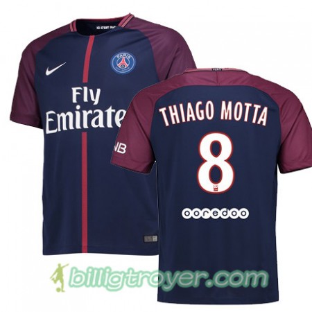 Billige Fotballdrakter Paris SG THIAGO MOTTA 8 Hjemmedraktsett 2017/18 Kortermet