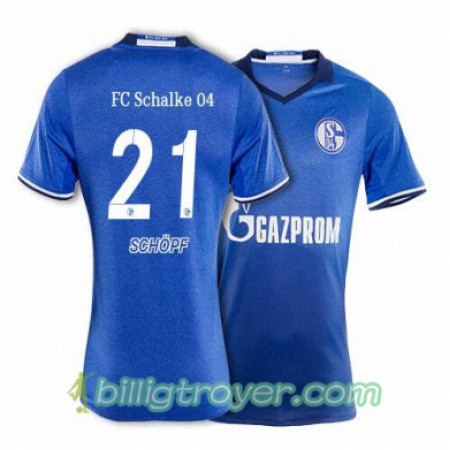 Billige Fotballdrakter FC Schalke 04 SCHOPF 21 Hjemmedraktsett 2017/18 Kortermet