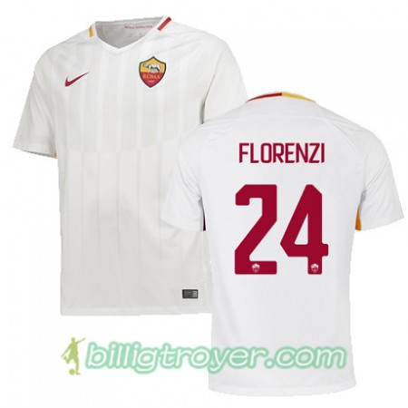 Billige Fotballdrakter AS Roma FLORENZI 24 Bortedraktsett 2017/18 Kortermet