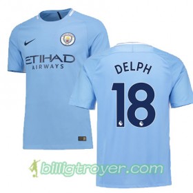 Billige Fotballdrakter Manchester City DELPH 18 Hjemmedraktsett 2017/18 Kortermet