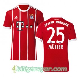 Billige Fotballdrakter FC Bayern München MULLER 25 Hjemmedraktsett 2017/18 Kortermet