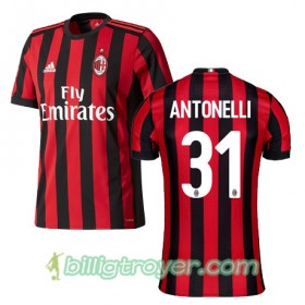 Billige Fotballdrakter AC Milan ANTONELLI 31 Hjemmedraktsett 2017/18 Kortermet
