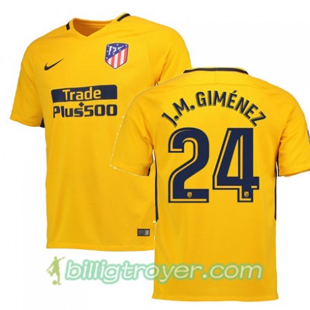 Billige Fotballdrakter Atlético Madrid JOSE GIMENEZ 24 Bortedraktsett 2017/18 Kortermet