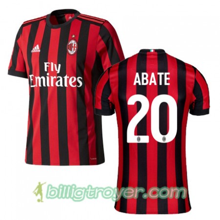 Billige Fotballdrakter AC Milan ABATE 20 Hjemmedraktsett 2017/18 Kortermet