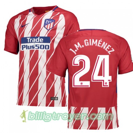 Billige Fotballdrakter Atlético Madrid JOSE GIMENEZ 24 Hjemmedraktsett 2017/18 Kortermet