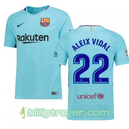 Billige Fotballdrakter FC Barcelona Aleix Vidal 22 Bortedraktsett 2017/18 Kortermet