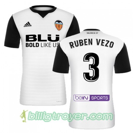Billige Fotballdrakter Valencia CF RUBEN VEZO Hjemmedraktsett 2017/18 Kortermet