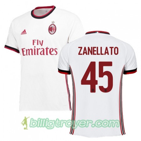 Billige Fotballdrakter AC Milan ZANELLATO 45 Bortedraktsett 2017/18 Kortermet