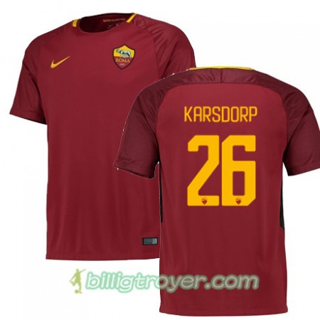 Billige Fotballdrakter AS Roma KARSDORP 26 Hjemmedraktsett 2017/18 Kortermet