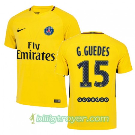 Billige Fotballdrakter Paris SG Goncalo Guedes 15 Bortedraktsett 2017/18 Kortermet