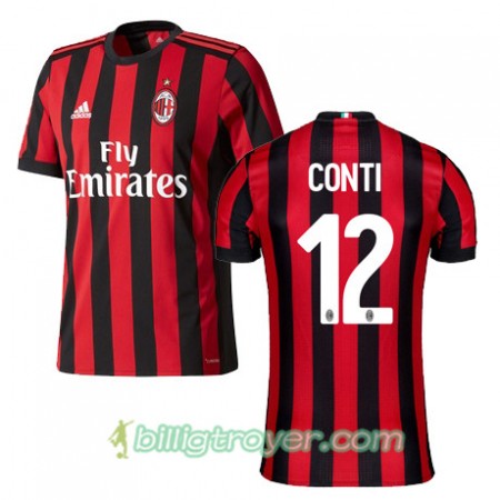 Billige Fotballdrakter AC Milan CONTI 12 Hjemmedraktsett 2017/18 Kortermet