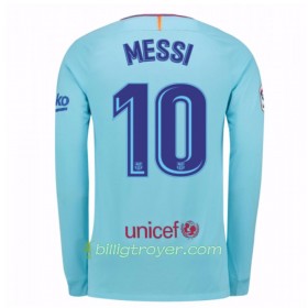 Billige Fotballdrakter FC Barcelona Lionel Messi 10 Bortedraktsett 2017/18 Langermet