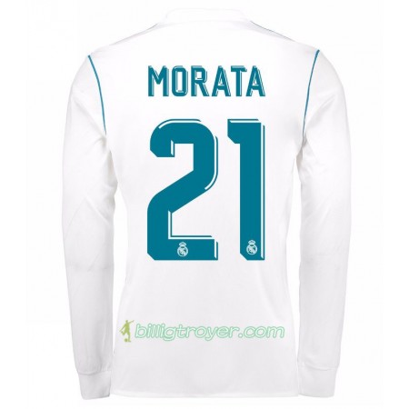 Billige Fotballdrakter Real Madrid Alvaro Morata 21 Hjemmedraktsett 2017/18 Langermet