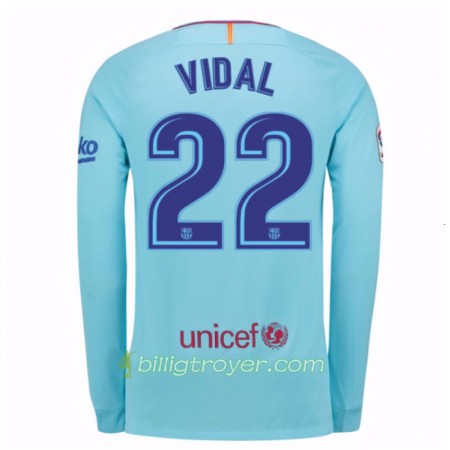 Billige Fotballdrakter FC Barcelona Aleix Vidal 22 Bortedraktsett 2017/18 Langermet