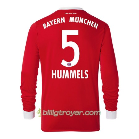 Billige Fotballdrakter FC Bayern München Mats Hummels 5 Hjemmedraktsett 2017/18 Langermet
