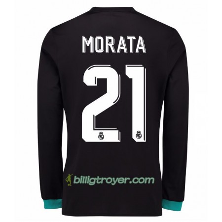 Billige Fotballdrakter Real Madrid Alvaro Morata 21 Bortedraktsett 2017/18 Langermet