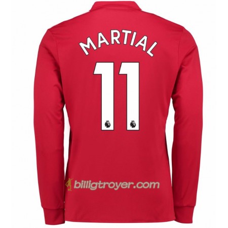 Billige Fotballdrakter Manchester United Anthony Martial 11 Hjemmedraktsett 2017/18 Langermet
