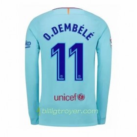Billige Fotballdrakter FC Barcelona Ousmane Dembele 11 Bortedraktsett 2017/18 Langermet