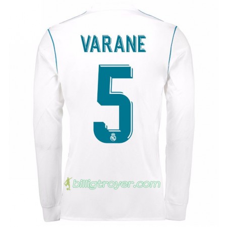Billige Fotballdrakter Real Madrid Raphael Varane 5 Hjemmedraktsett 2017/18 Langermet