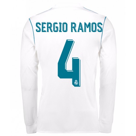 Billige Fotballdrakter Real Madrid Sergio Ramos 4 Hjemmedraktsett 2017/18 Langermet