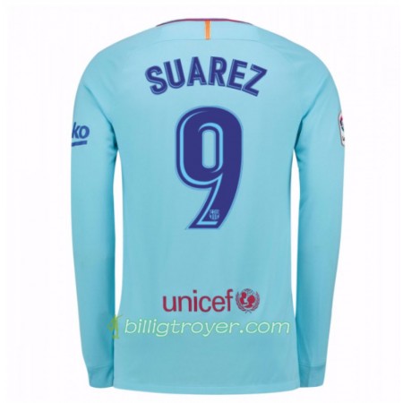 Billige Fotballdrakter FC Barcelona Luis Suarez 9 Bortedraktsett 2017/18 Langermet