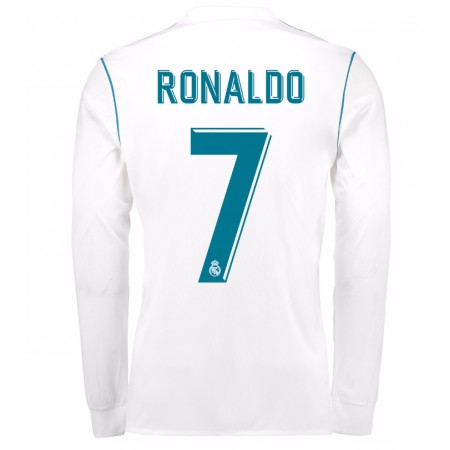 Billige Fotballdrakter Real Madrid Cristiano Ronaldo 7 Hjemmedraktsett 2017/18 Langermet