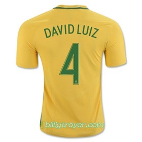 Billige Fotballdrakter Brasil DAVID LUIZ Hjemmedraktsett 2016/17 Kortermet